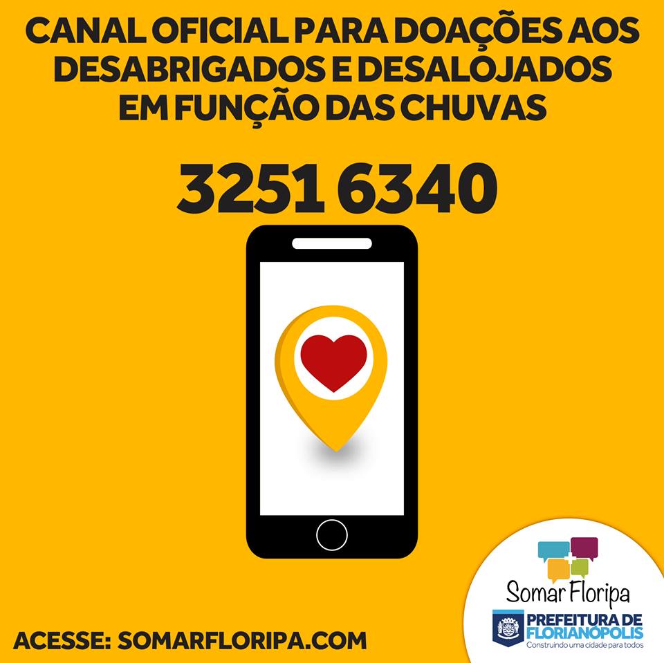 Florianópolis organiza pontos de doações